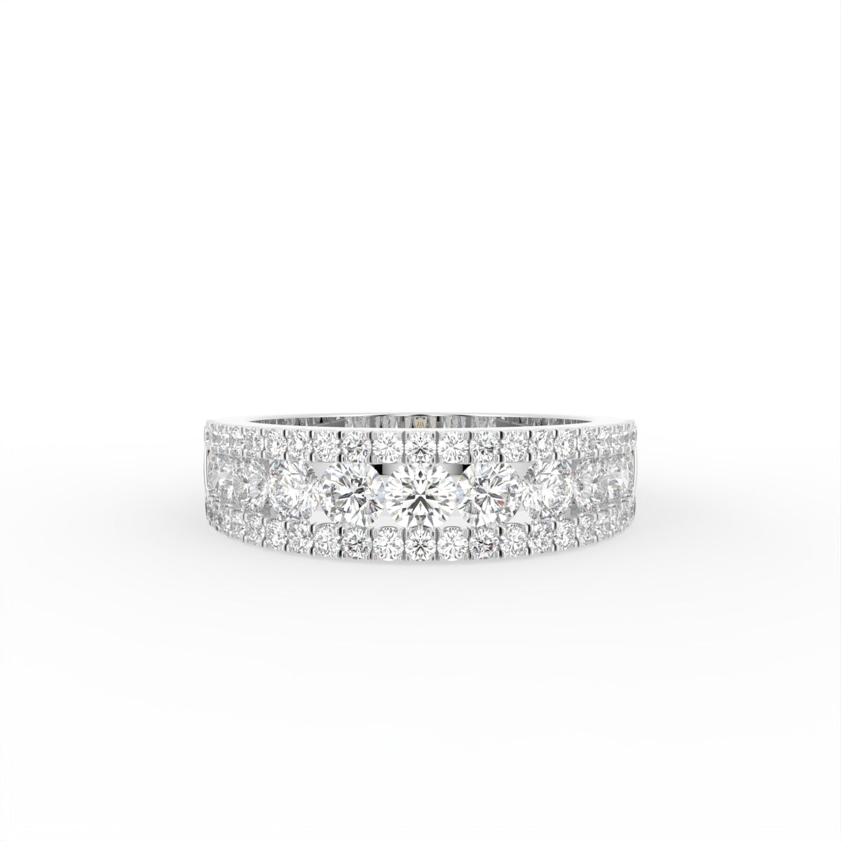 18K White Gold Eternity Round Diamond Ring — TOP