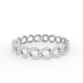 14K White Gold Round Diamond Link Bracelet — TOP