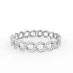 14K White Gold Round Diamond Link Bracelet — TOP