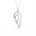 14K White Gold Floral Round Diamond Pendant — BACK