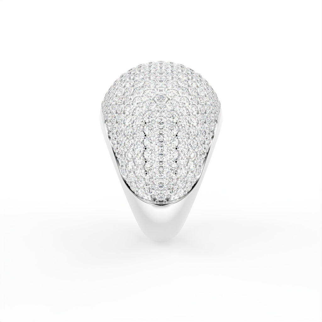 18K Bespoke Pavé Diamond Ring — SIDE