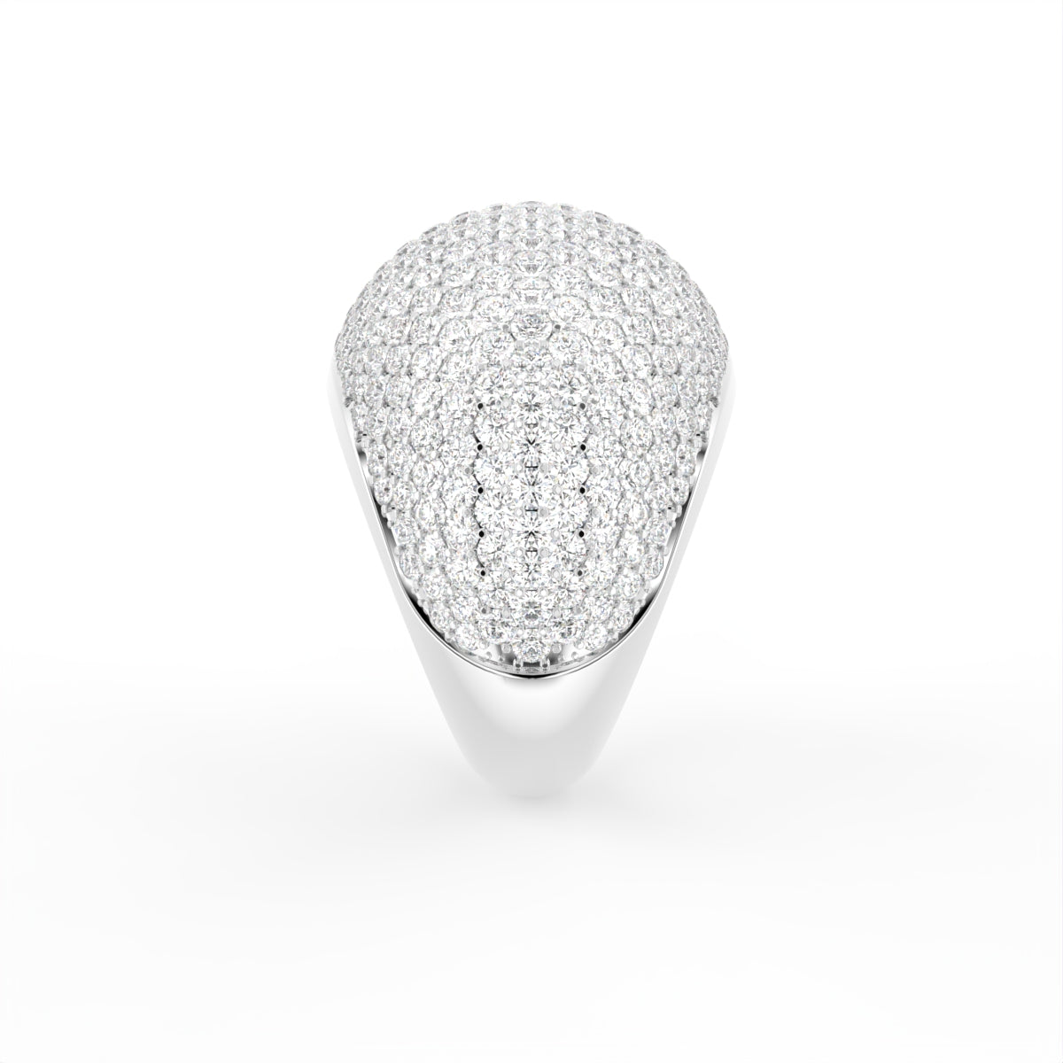 18K Bespoke Pavé Diamond Ring — SIDE