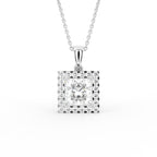 18K Halo Diamond Pendant — FRONT