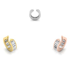 18K Baguette Diamond Piercing Earrings — 3 COLOR
