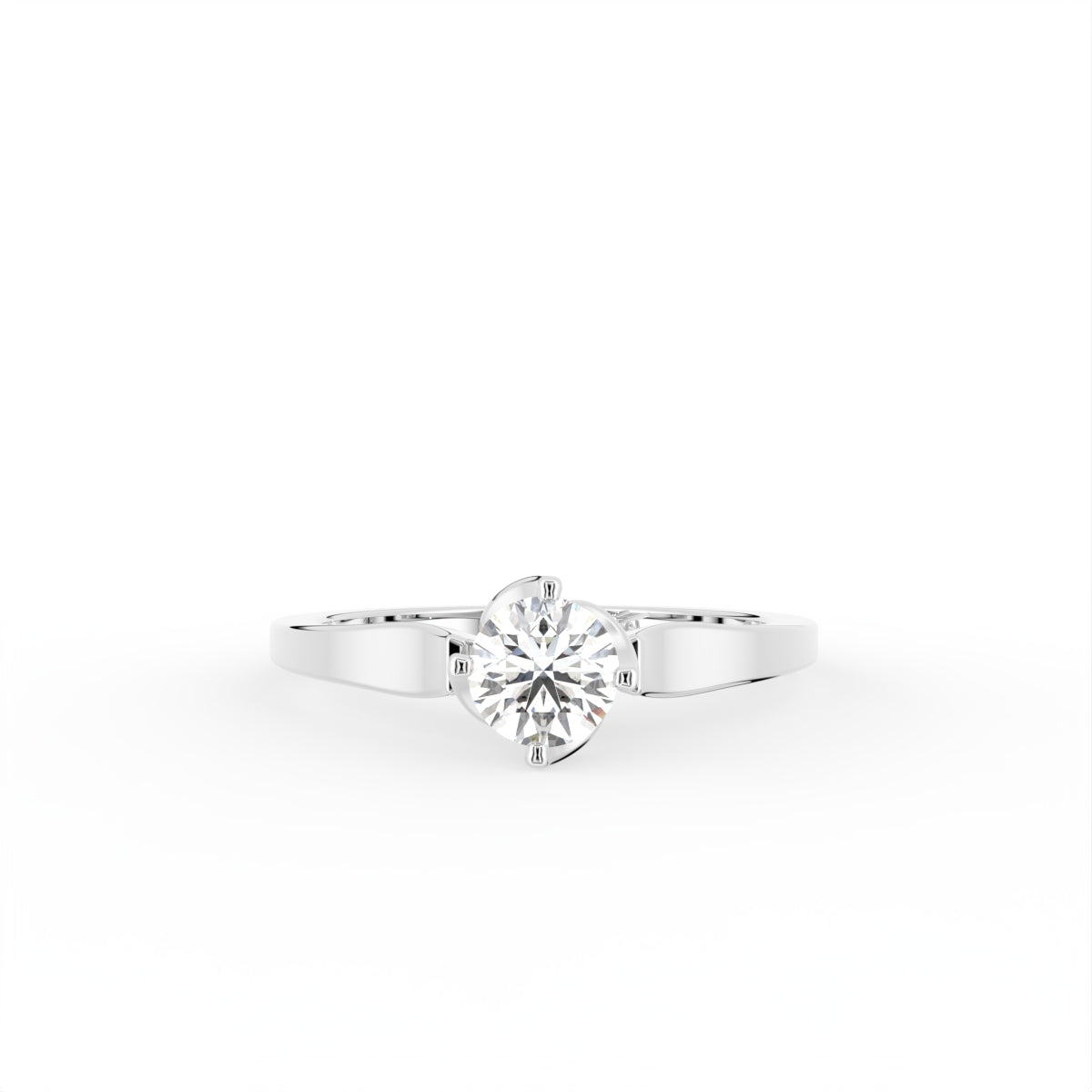 18K Solitaire Diamond Ring — TOP