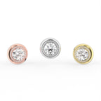 Sterling Silver Diamond Earrings — 3 COLOR