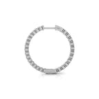 14K Yellow Gold Round Diamond Hoop Earrings — SIDE VIEW