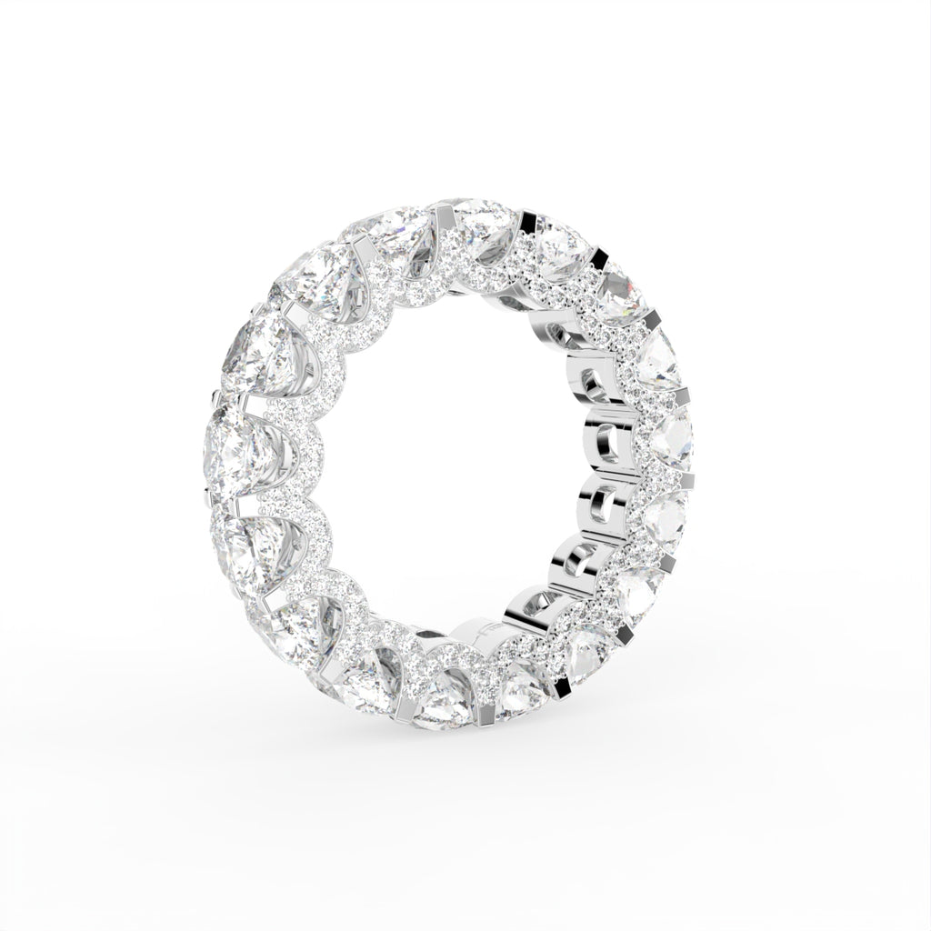 18K Full Eternity Round Diamond Ring — 3D VIEW