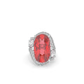 18K Red Oval and Diamond Cocktail Ring — TOP