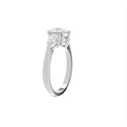 18K White Gold Trilogy Round Diamond Ring — 3D VIEW