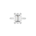 18K Solitaire Emerald Diamond Engagement Ring — TOP
