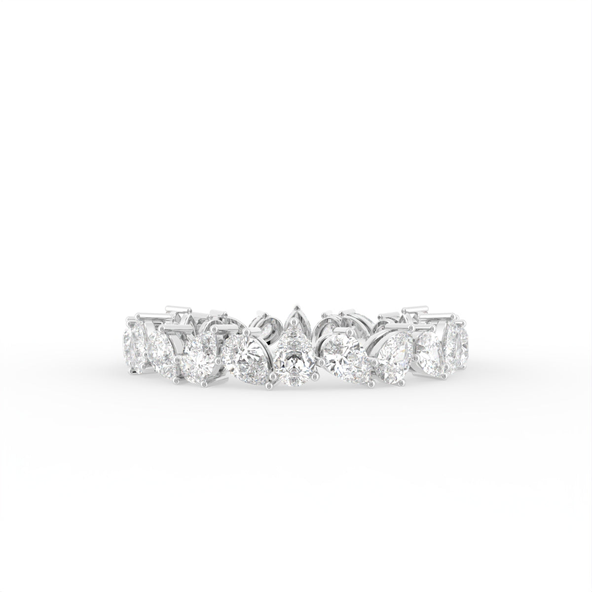 18K White Gold Pear Eternity Diamond Ring — TOP