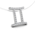 18K Zodiac Round Diamond Pendant — RIGHT