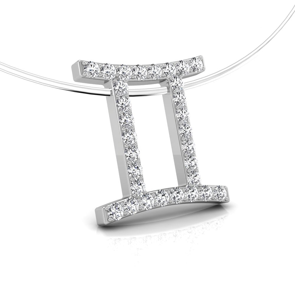 18K Zodiac Round Diamond Pendant — RIGHT