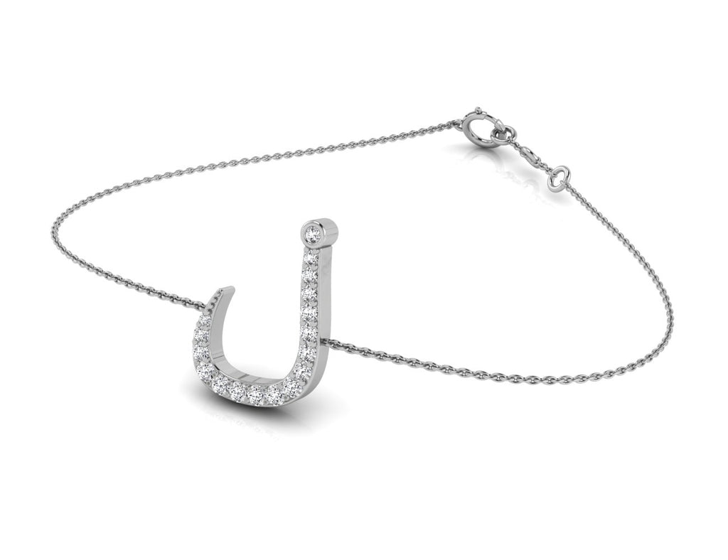 18K Arabic Alphabet Diamond Bracelet — 3D VIEW