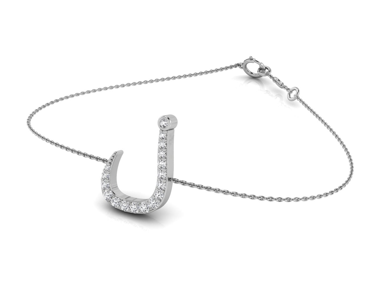 18K Arabic Alphabet Diamond Bracelet — 3D VIEW