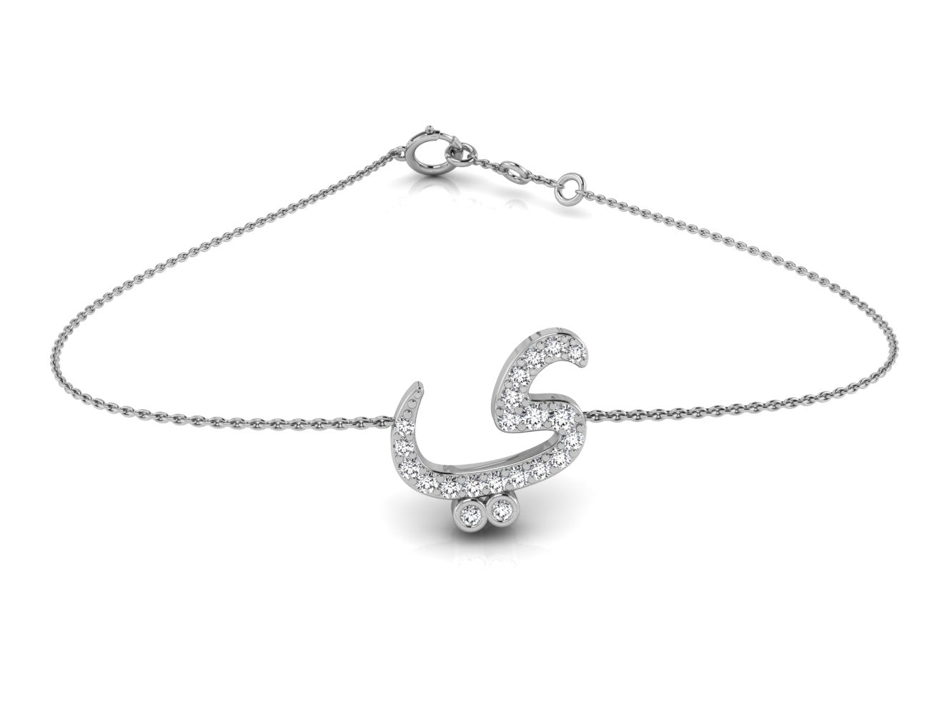 18K Arabic Alphabet Diamond Bracelet — TOP