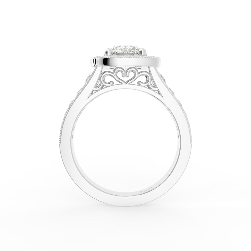 18K Halo Diamond Ring — FRONT