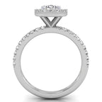 18K Halo Oval Diamond Ring — FRONT