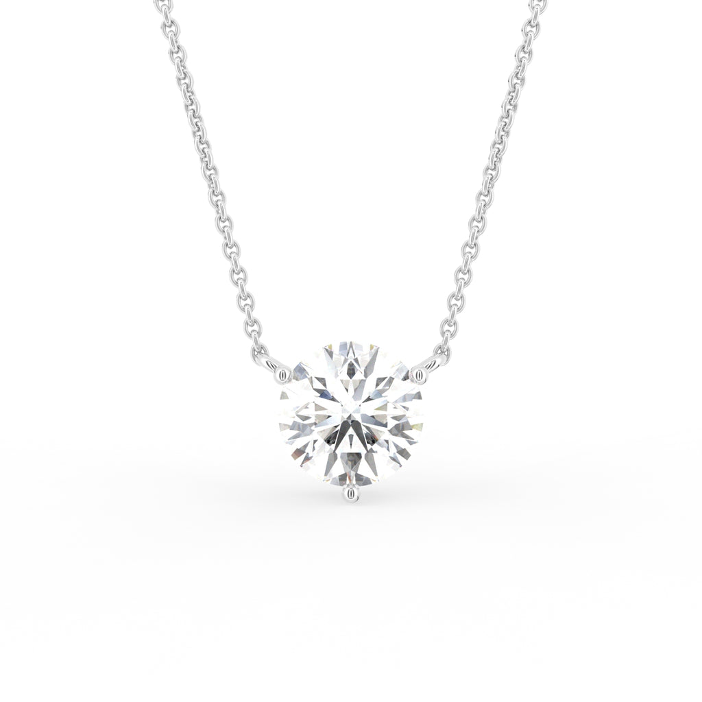 vimg:FJ6933|vimg:FJ6934|18K Yellow Gold Solitaire Round Diamond Pendant — FRONT