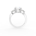 18K Trilogy Round Brilliant Diamond Ring — FRONT