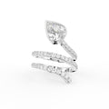 18K Bespoke Pear Diamond Wrap Ring — TOP