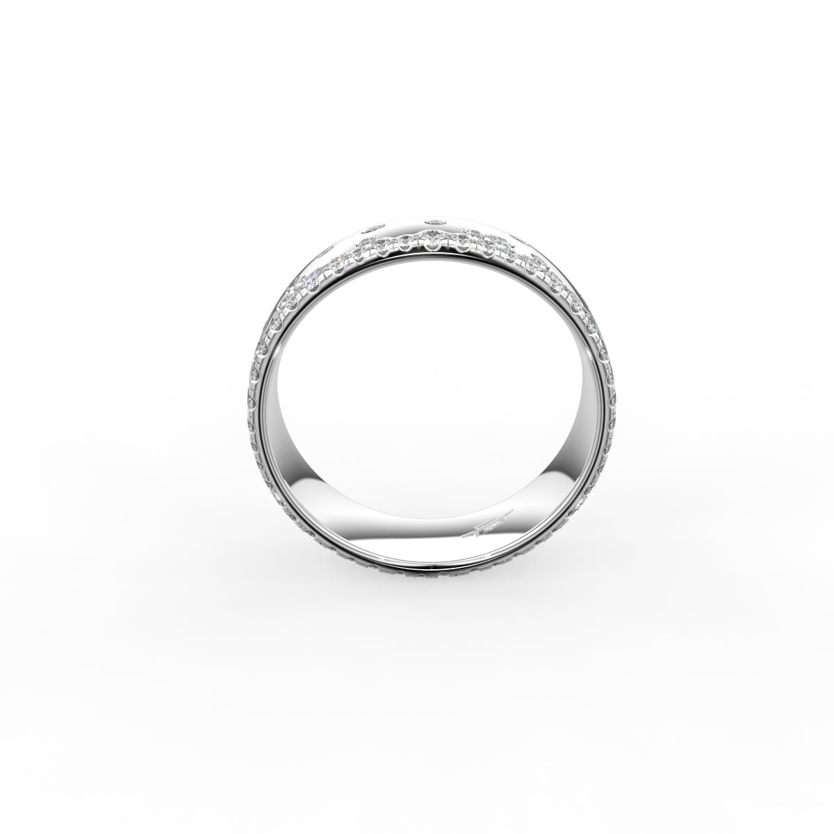vimg:FJ6630|vimg:FJ6626|18K Round Diamond Band Ring — FRONT