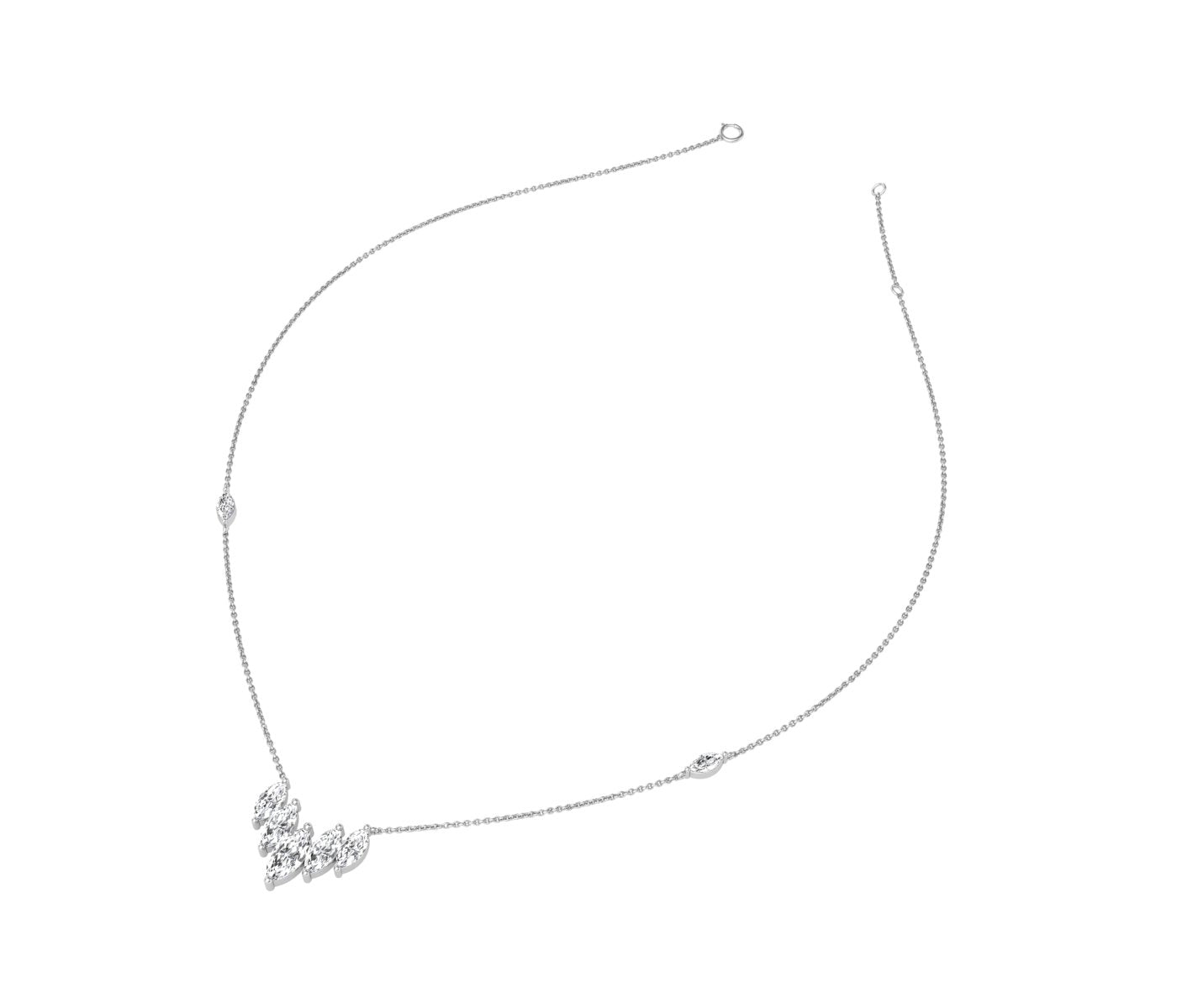 18K Minimalist Charm Diamond Necklace — 3D VIEW