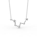 18K Rose Gold Constellation Round Diamond Pendant — FRONT