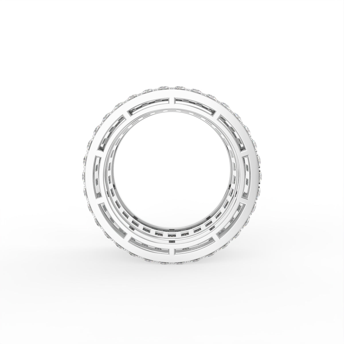 18K Bespoke Baguette Diamond Ring — FRONT