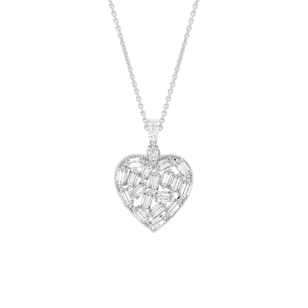 18K Heart Diamond Pendant — FRONT