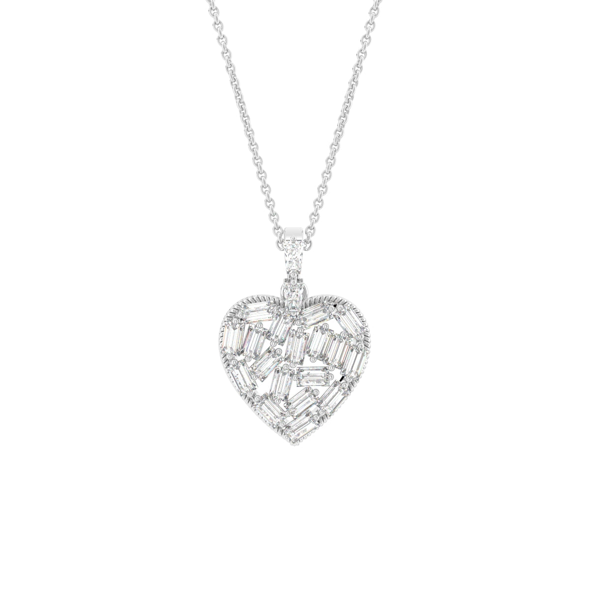 18K Heart Diamond Pendant — FRONT