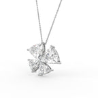 18K Floral Trillion Diamond Pendant — 3D VIEW