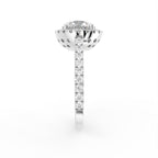 18K Halo Round Diamond Engagement Ring — SIDE