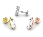 18K Fancy Cut Diamond Stud Earrings — 3 COLOR