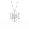 vimg:FJ3341|vimg:FJ3342|14K White Gold Snowflake Round Diamond Pendant — FRONT