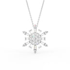 vimg:FJ3341|vimg:FJ3342|14K White Gold Snowflake Round Diamond Pendant — FRONT