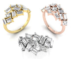 18K Bespoke Baguette Diamond Ring — 3 COLOR