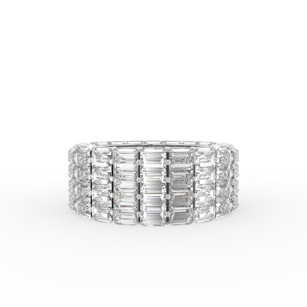 18K White Gold Baguette Diamond Ring — TOP