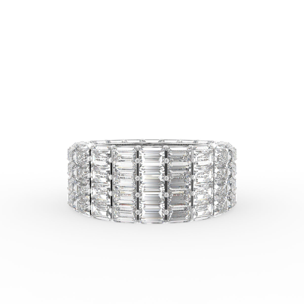 18K White Gold Baguette Diamond Ring — TOP
