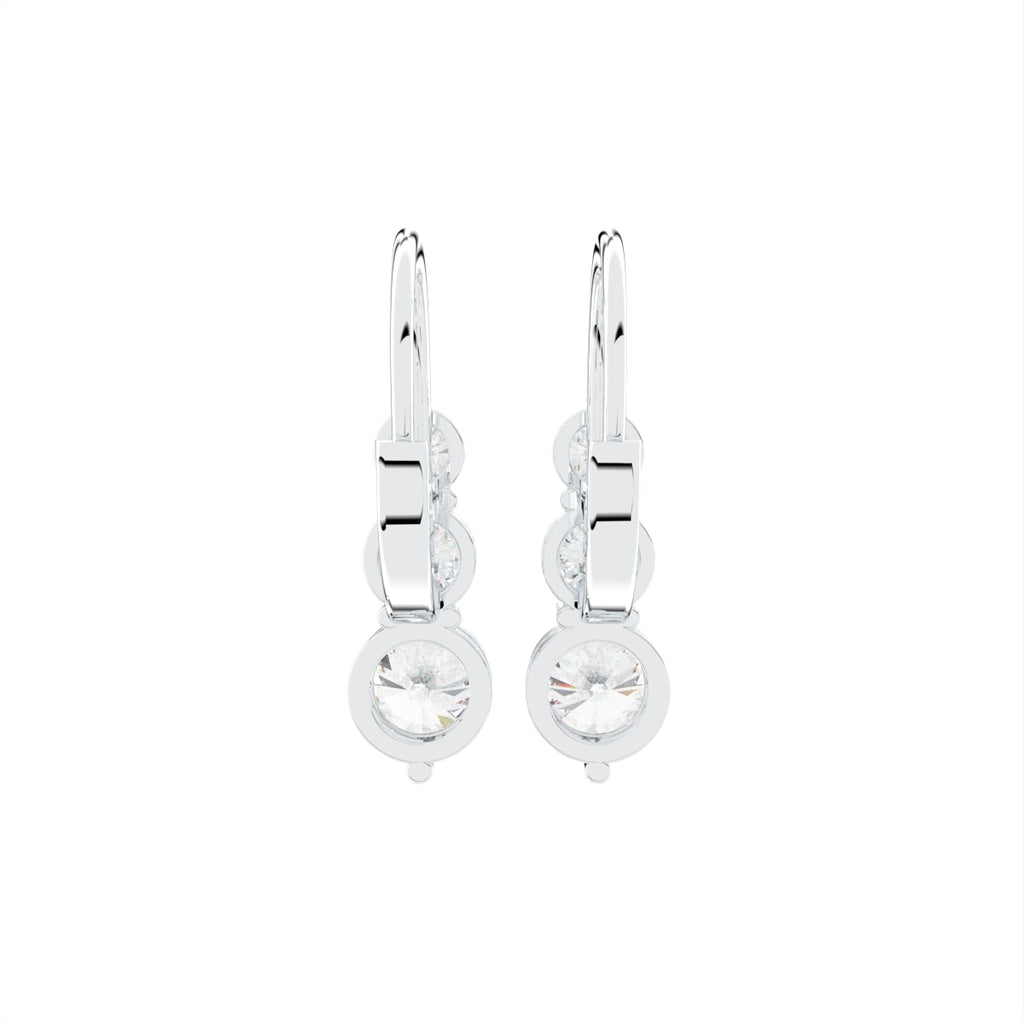 18K Diamond Drop Earrings — BACK