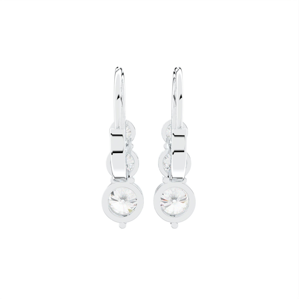 18K Diamond Drop Earrings — BACK