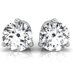 18K Solitaire Round Brilliant Diamond Earrings — TOP