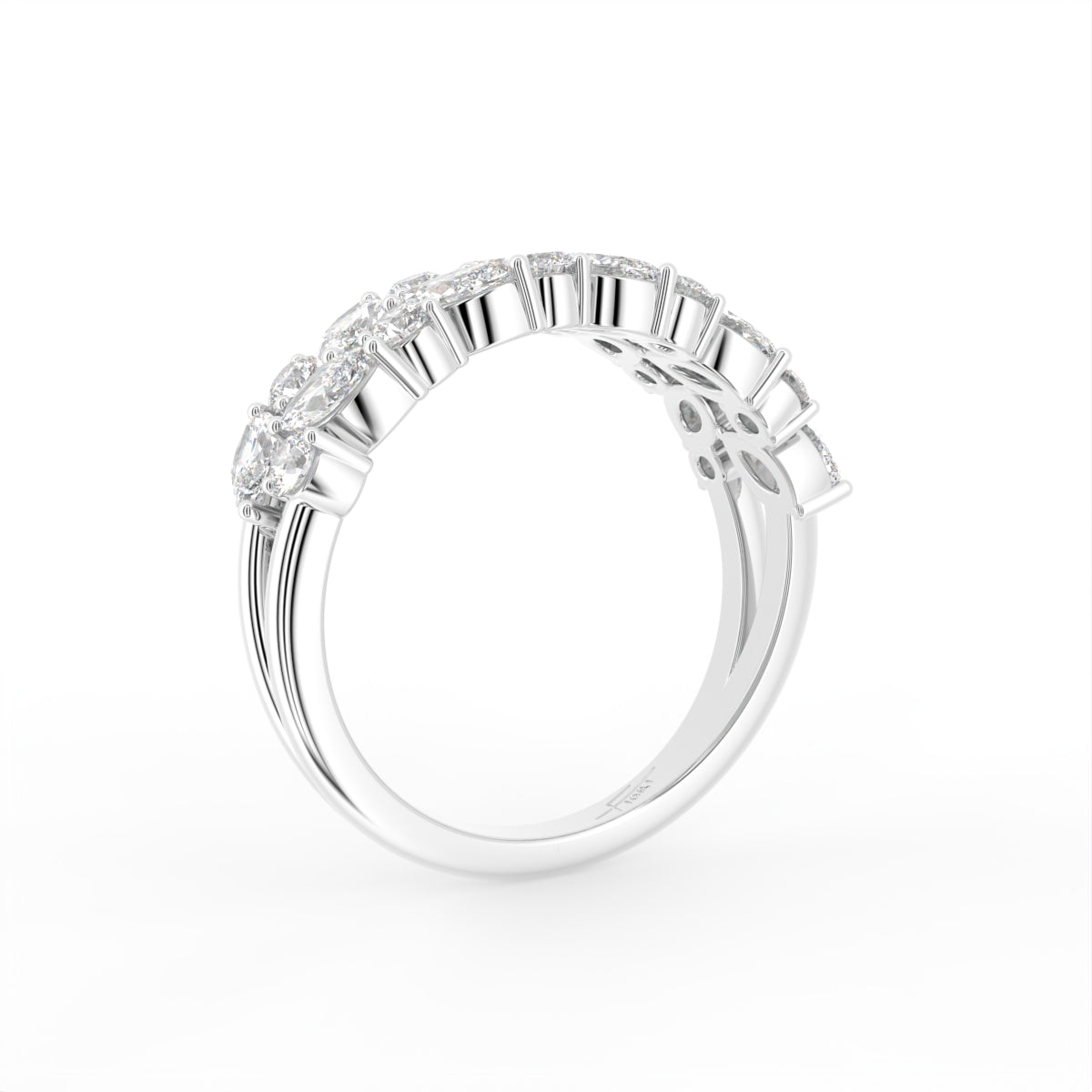 18K Half Eternity Marquise Diamond Ring — 3D VIEW
