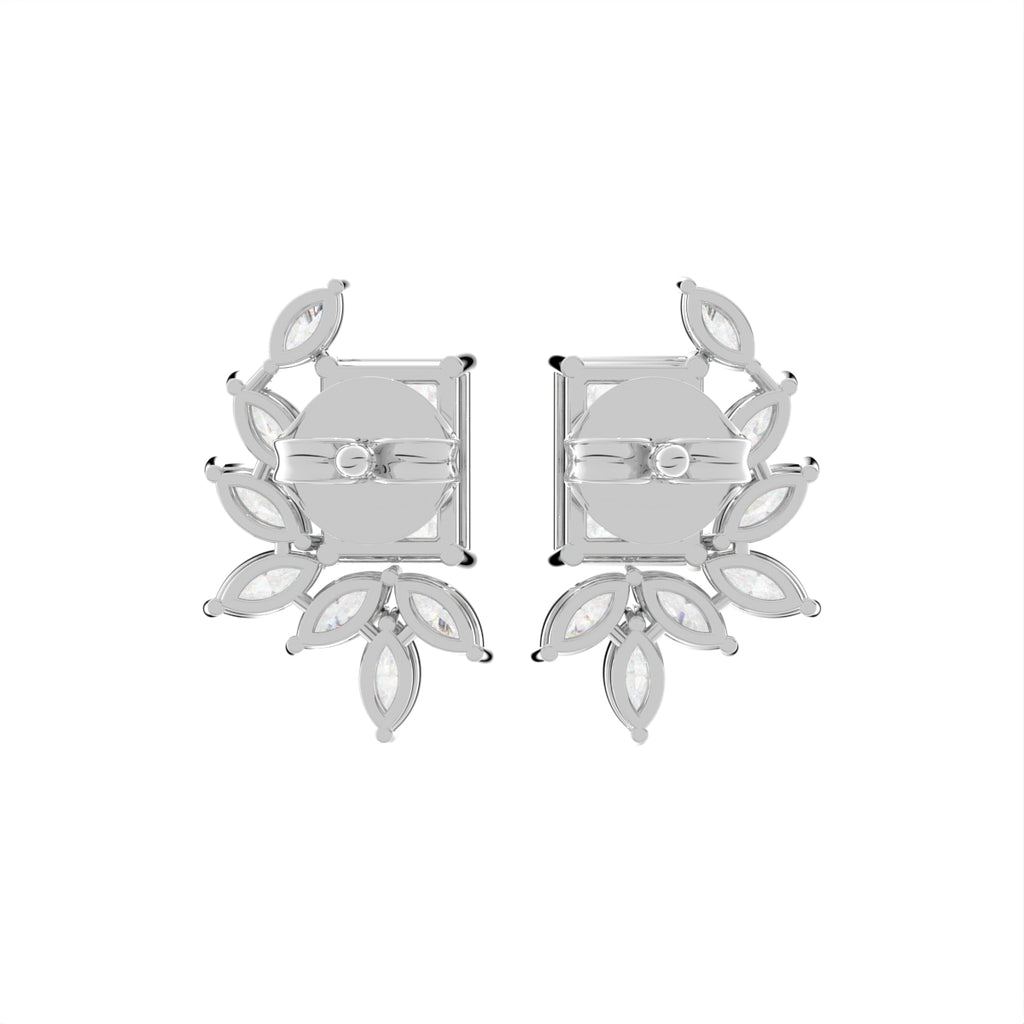 18K Radiant Marquise Diamond Earrings — BACK