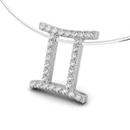18K Zodiac Round Diamond Pendant — 3D VIEW
