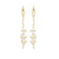 18K White Gold Round Diamond Drop Earrings — TOP