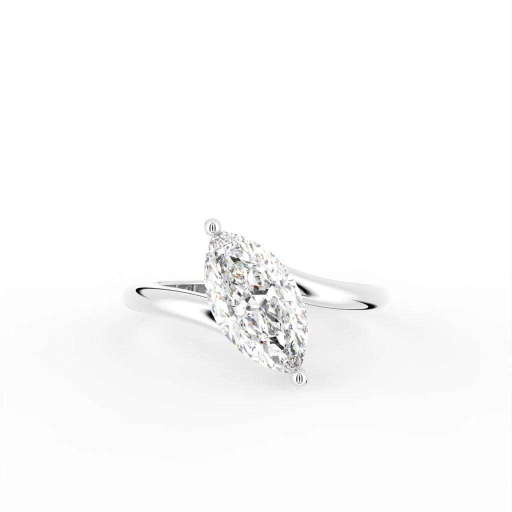 vimg:FJ4889|vimg:FJ6297|14K White Gold Solitaire Marquise Diamond Ring — TOP