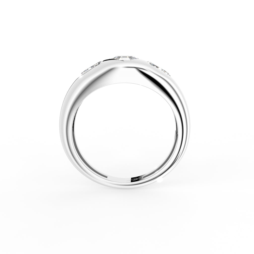 vimg:FJ6781|vimg:FJ6840|18K Yellow Gold Bespoke Octagon Diamond Ring — FRONT