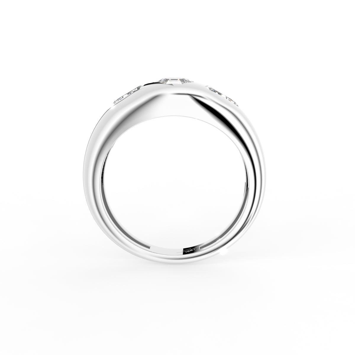 vimg:FJ6781|vimg:FJ6840|18K Yellow Gold Bespoke Octagon Diamond Ring — FRONT